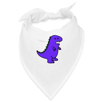 angry dino - Bandana - Weiß - Vorne