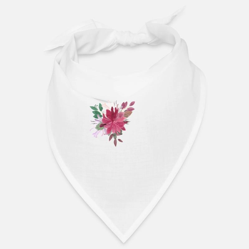 Lettre e floral - Bandana - blanc