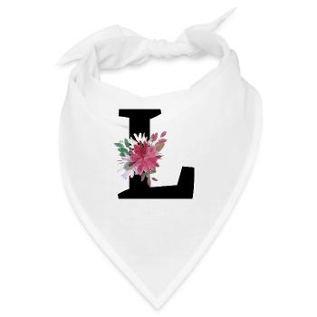 Buchstabe l blumig - Bandana - Weiß - Vorne