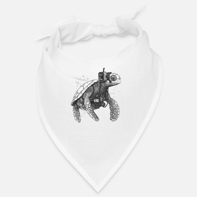 Schildkröte angezogen wie ein Tiefseetaucher Bandana
