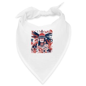 Amerikanische Folklore - Bandana - Weiß - Vorne