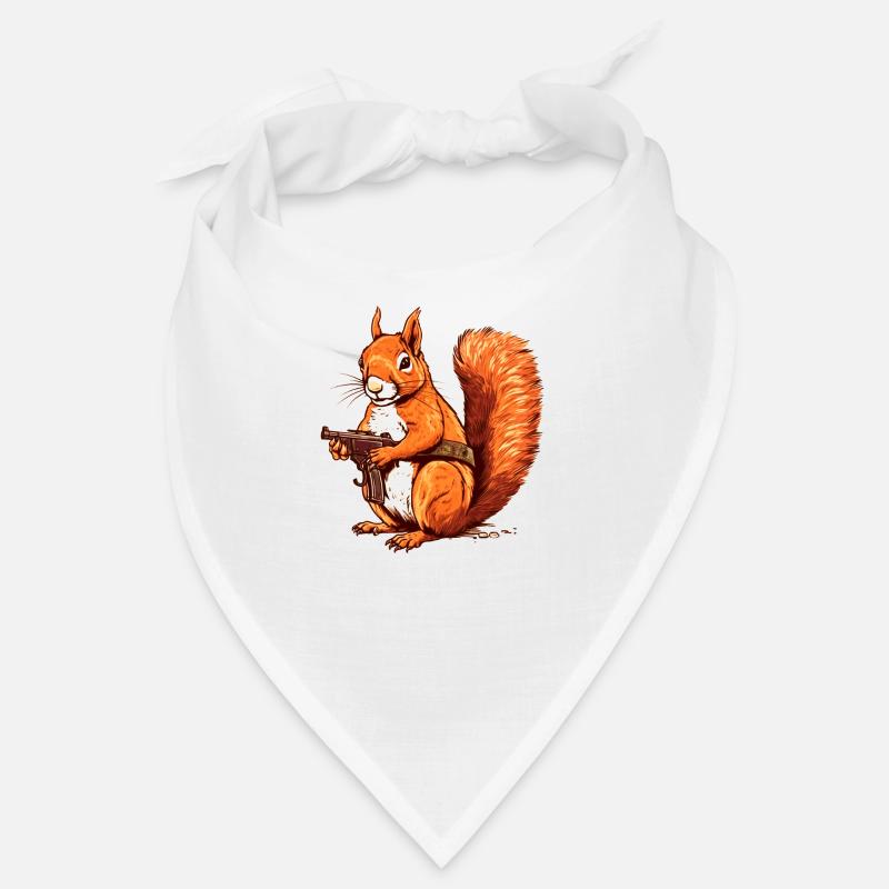 Defensive squirrel armed as an action hero Bandana