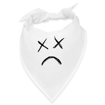 Face sad - Bandana - Weiß - Vorne
