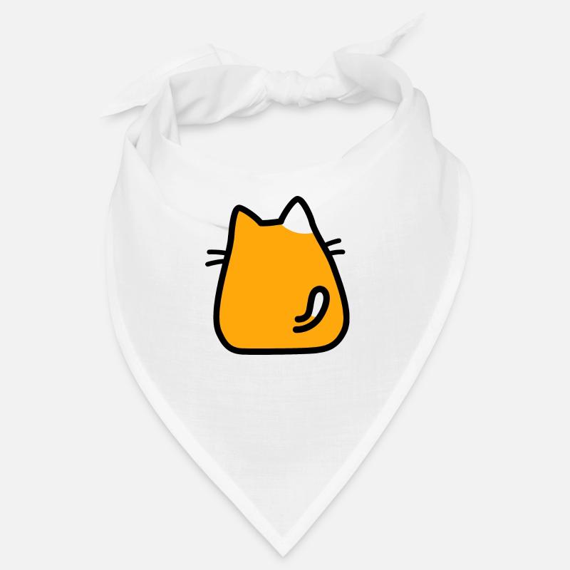 Chat de dessin animé orange mignon de dos - Adorable Bandana