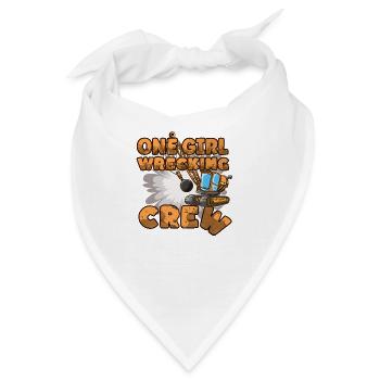 Bagger Baustelle Bauarbeiterin Mädchen I Geschenk - Bandana - Weiß - Vorne