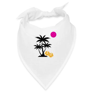 palme sunset - Bandana - Weiß - Vorne