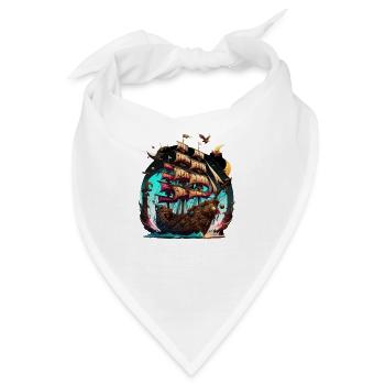 Pirate ship - Bandana - Weiß - Vorne