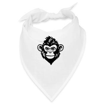 Affe - Bandana - Weiß - Vorne