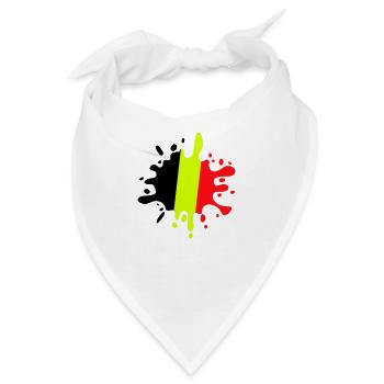 farbklecks belgien - Bandana - Weiß - Vorne