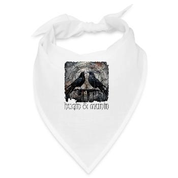 Wikinger Odins Raben Hugin und Munin Kelten - Bandana - Weiß - Vorne