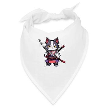 Samurai-Katze #20 - Bandana - Weiß - Vorne