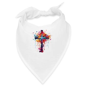 Kreuz für Christen und Orthodoxen Christentum - Bandana - Weiß - Vorne