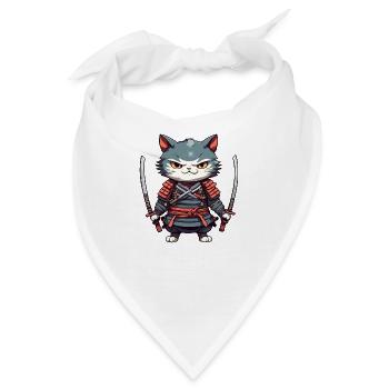 Samurai-Katze #35 - Bandana - Weiß - Vorne