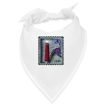 Briefmarke Leuchtturm - Bandana - Weiß - Vorne