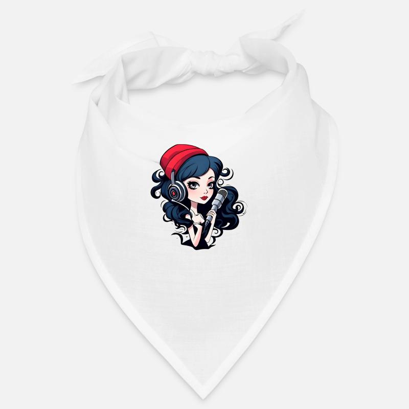 black headed gothic streamer with microphone Bandana