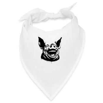 Lachendes Schwein - Bandana - Weiß - Vorne