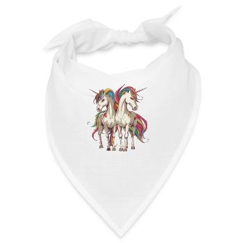 Buntes Einhorn-Duo - Bandana - Weiß - Vorne