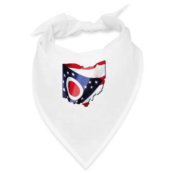 Ohio (USA) | echte Flagge | Flag Map - Bandana - Weiß - Vorne