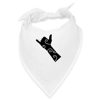 hand - Bandana - Weiß - Vorne