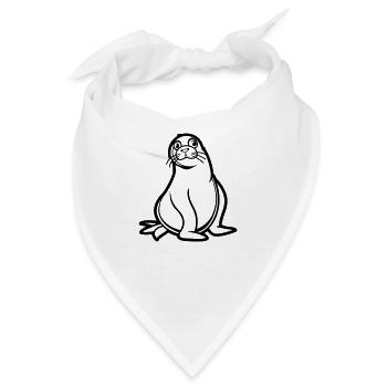 seehund comic - Bandana - Weiß - Vorne
