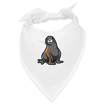 seehund comic - Bandana - Weiß - Vorne