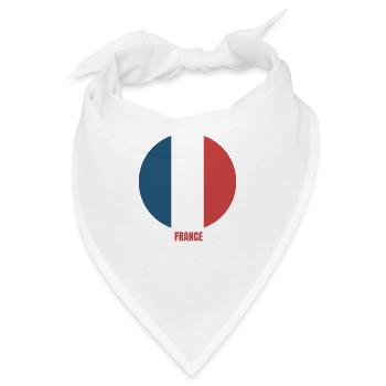 FRANKREICH Flagge und Emblem von Frankreich. Ertragen - Bandana - Weiß - Vorne