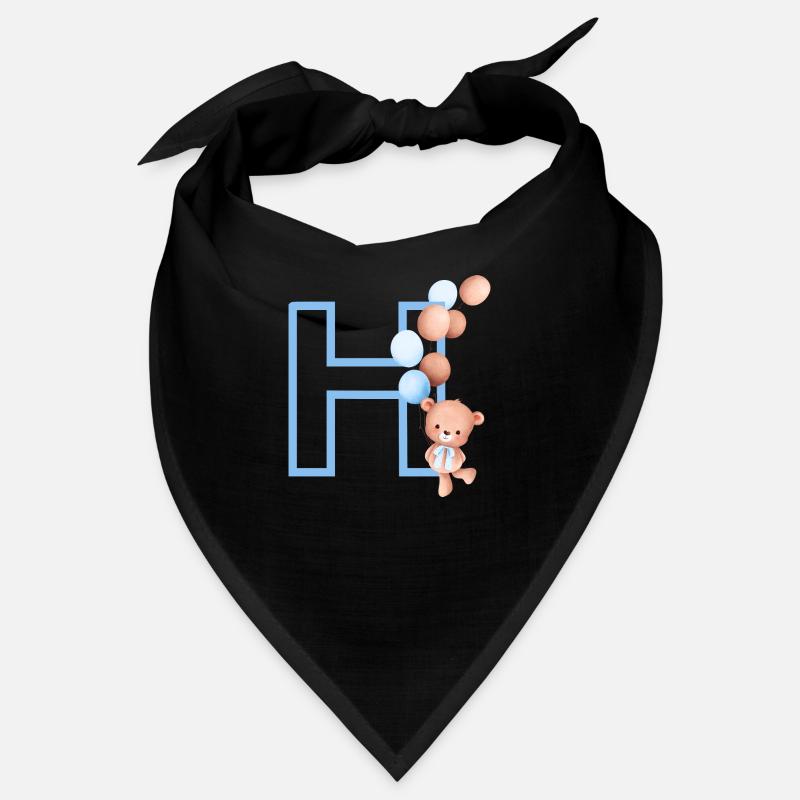 Buchstabe h blauer Bär Bandana