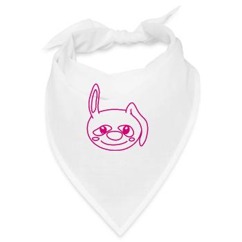 fröhlicher Hase - Bandana - Weiß - Vorne