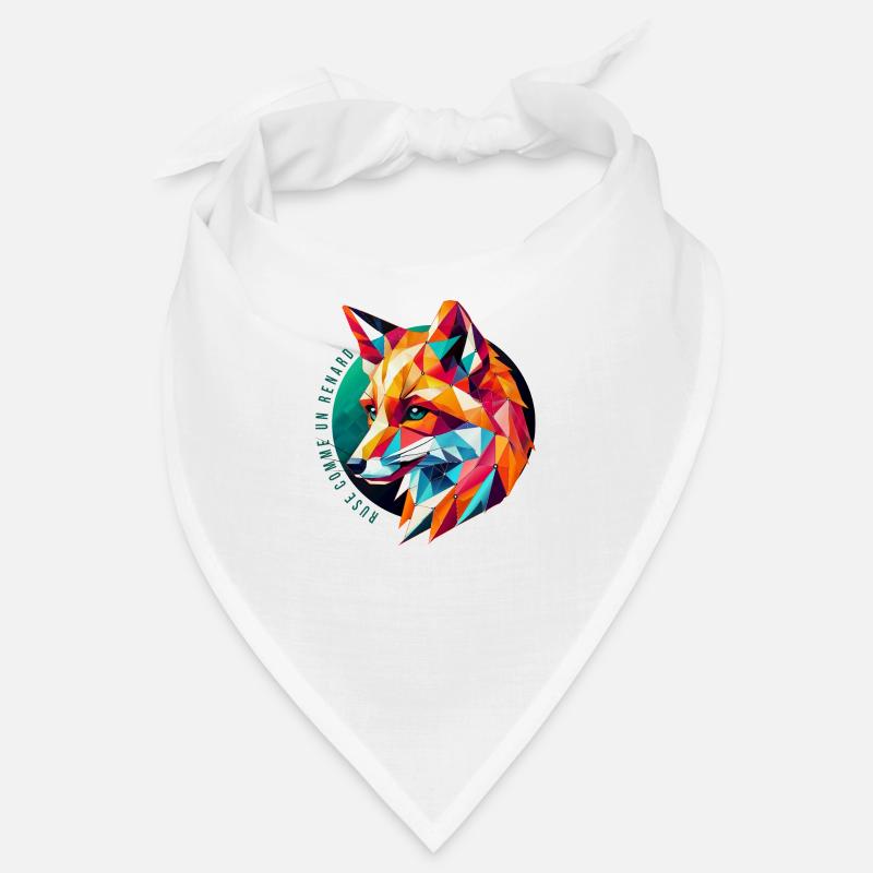 Multicolor Geometric Fox - Abstract Design Bandana