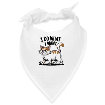 Selbstbewusste Katze: Ich mache, was ich will Design - Bandana - Weiß - Vorne