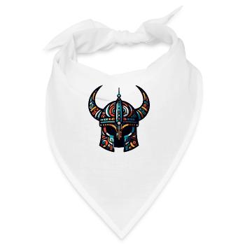 Wikingerhelm mit abstraktem Muster - Bandana - Weiß - Vorne