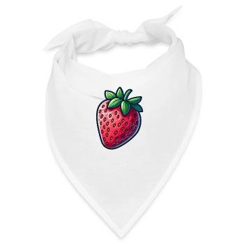 Erdbeer-Frucht - Bandana - Weiß - Vorne