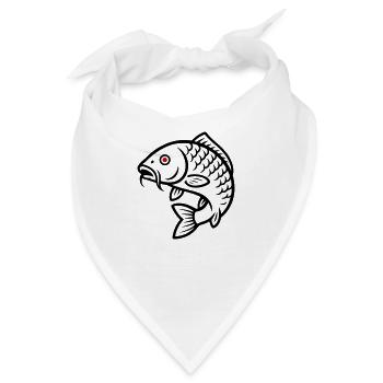 Karpfen Fisch - Bandana - Weiß - Vorne