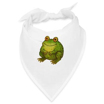 Niedliche Vintage Grüne Kröte Retro Natur Kunst - Bandana - Weiß - Vorne