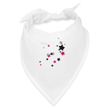 Sterne Chaos - Stars - Weltraum - Bandana - Weiß - Vorne