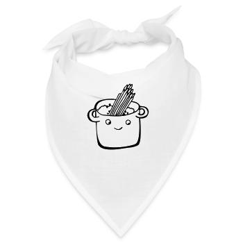 Spaghettikochtopf, Kochtopf, Spaghetti kochen, - Bandana - Weiß - Vorne