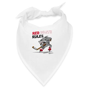 Red White Rules - Hokey - Bandana - Weiß - Vorne