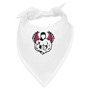 bodybuilder3 Supermuskel Flügel body1 - Bandana - Weiß - Vorne