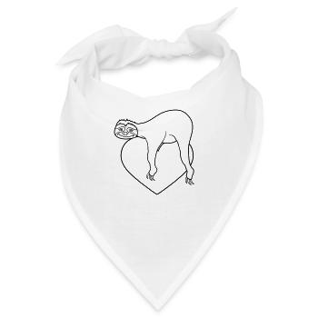 herz liebe faultier entspannen muede chillen haeng - Bandana - Weiß - Vorne