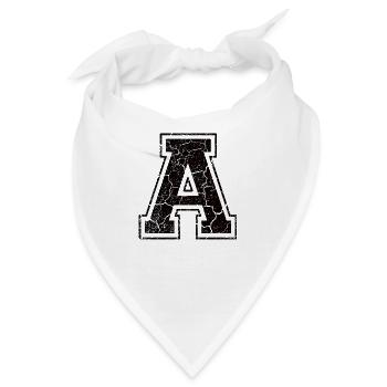 Buchstabe A im Vintage-Shabby-Chic - Bandana - Weiß - Vorne
