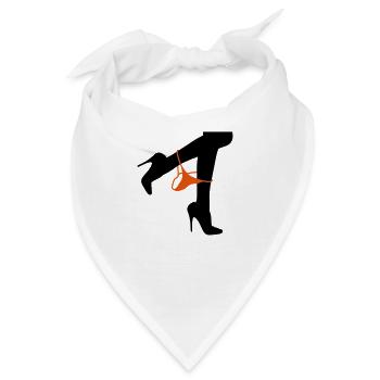Hübsche Frauenbeine mit einem Tanga - Bandana - Weiß - Vorne