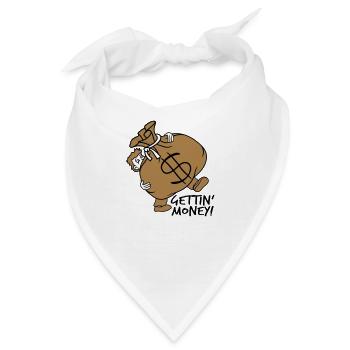 gettin money tragen schwer dollar symbol zeichen g - Bandana - Weiß - Vorne