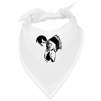 Indianer wolf chef indien loup usa tattoo spiritua - Bandana - Weiß - Vorne