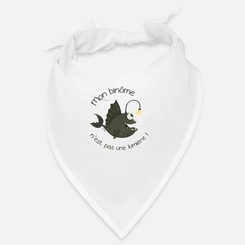 Mon binôme n'est pas une lumière -Poisson lanterne - Bandana - blanc