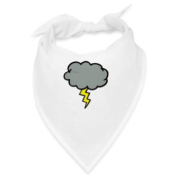 Sturmwolke Gewitterwolke Blitz Blitz - Bandana - Weiß - Vorne