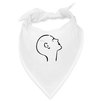 Weiblicher Glatzkopf / lady bold (1c) - Bandana - Weiß - Vorne