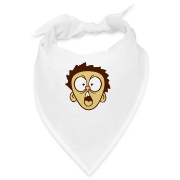 kopf erschrocken aengstlich schock schreien junge - Bandana - Weiß - Vorne