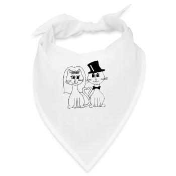 Katzenhochzeit - Bandana - Weiß - Vorne