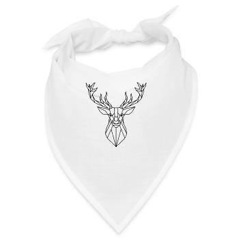 Geometrische Hirsche - Bandana - Weiß - Vorne