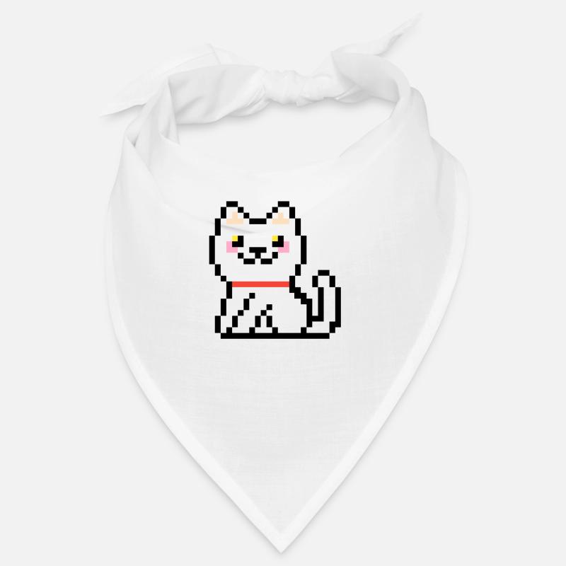 8-BIT WHITE CAT Bandana